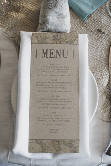 printed menu at vintage okanagan wedding by nelson, kelowna, bc, wedding photographer electrify photography